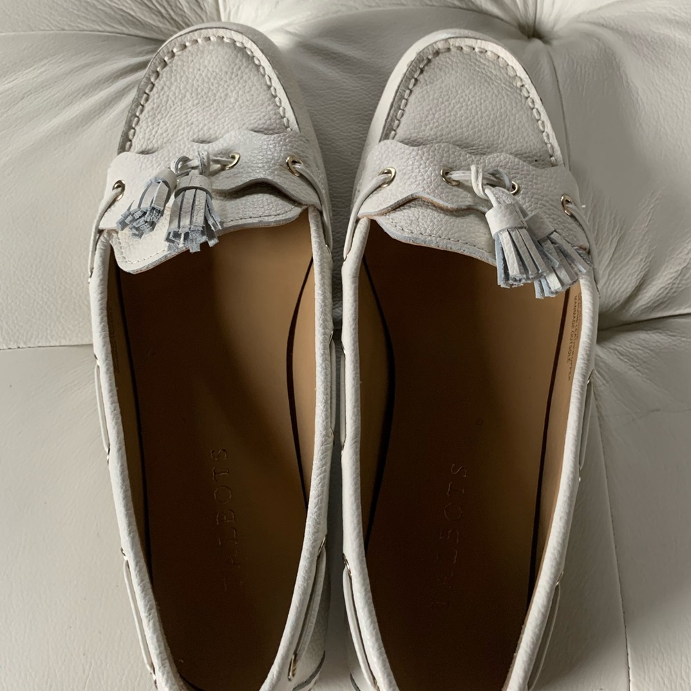 Talbots White Tassel Loafers